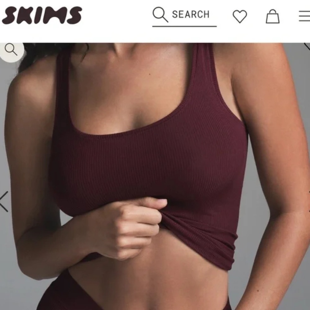 SKIMS Soft Lounge Tank in Bordeaux